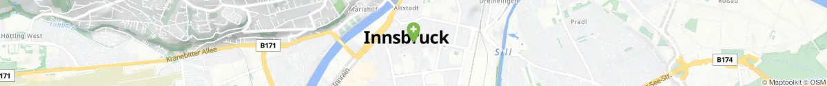 Kartendarstellung des Standorts für Zentral-Apotheke in 6020 Innsbruck
